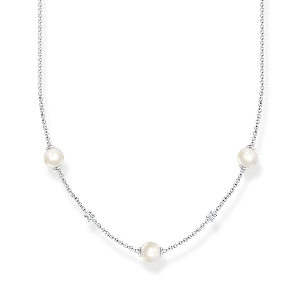 Thomas Sabo Ezüst nyaklánc tenyésztett gyöngyökkel és cirkóniával KE2120-167-14-L45v