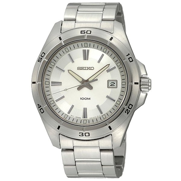 Seiko Quartz fehér számlapos férfi óra SGEE87P1