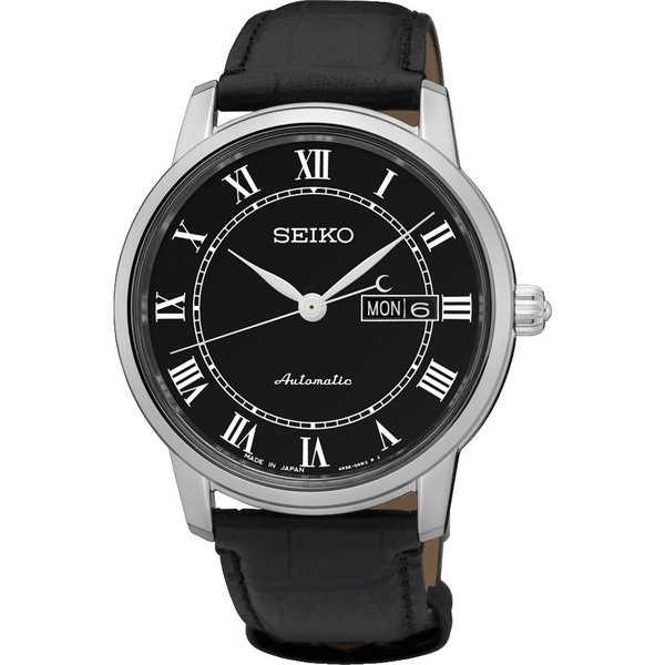 Seiko Presage fekete bőrszíjas férfi óra SRP765J2