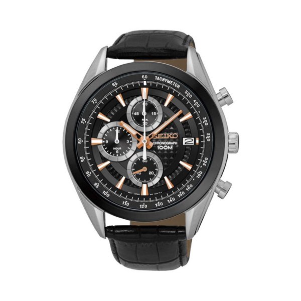Seiko Fekete chronograph férfi óra SSB183P1