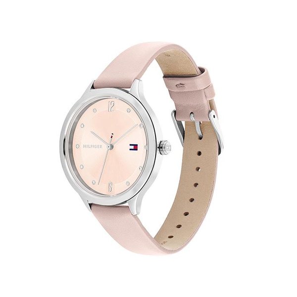 Tommy Hilfiger Grace rózsaszín bőr szíjas női óra 1782429