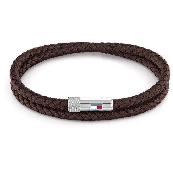 Tommy Hilfiger Dupla barna bőr férfi karkötő 2790263S