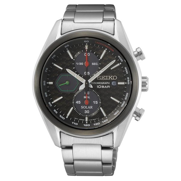 Seiko Solar Macchina Sportiva fémcsatos chronograph férfi óra SSC803P1
