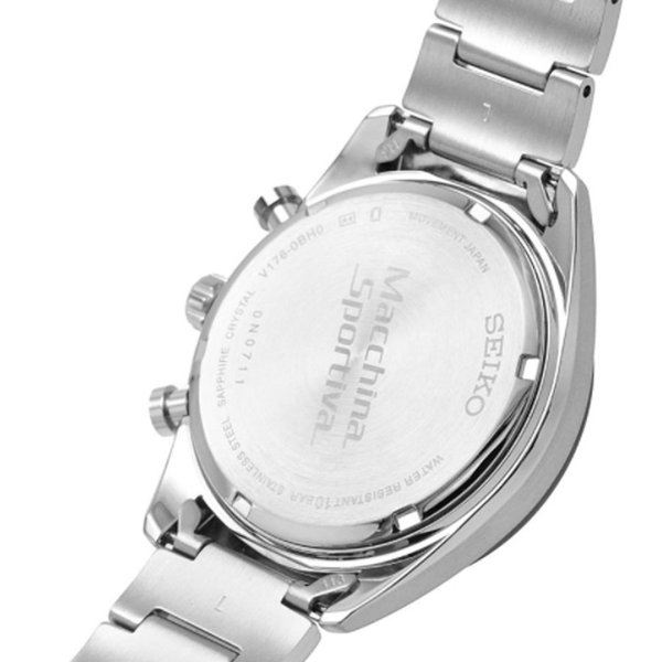 Seiko Solar Macchina Sportiva fémcsatos chronograph férfi óra SSC803P1