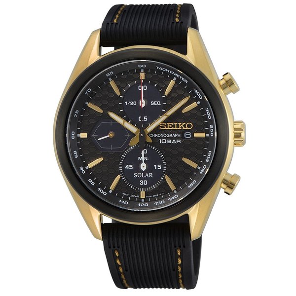 Seiko Solar Macchina Sportiva szilikonszíjas chronograph férfi óra SSC804P1