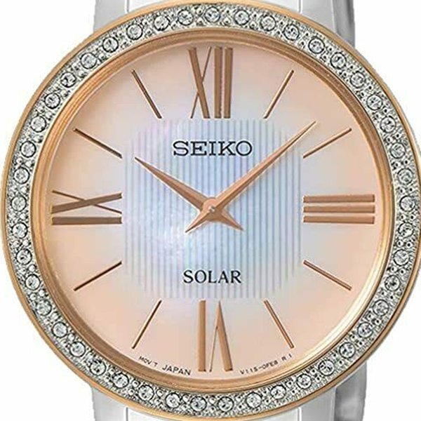 Seiko Pink Solar ezüst női karóra SUP432P1