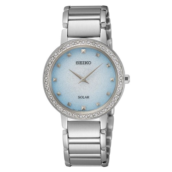 Seiko Solar fémszíjas ezüst női karóra SUP447P1