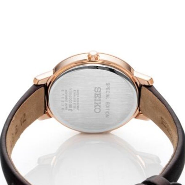 Seiko Solar bőrszíjas rozé női karóra SUP450P1
