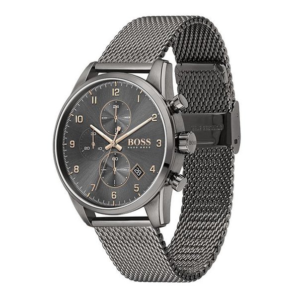 Boss Skymaster antracit férfi óra rozé mutatókkal 1513837