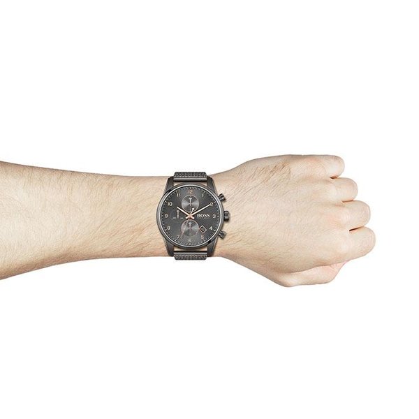 Boss Skymaster antracit férfi óra rozé mutatókkal 1513837