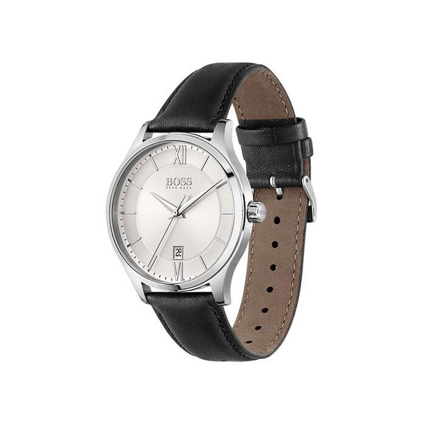 Boss Elite fekete bőrszíjas férfi óra 1513893