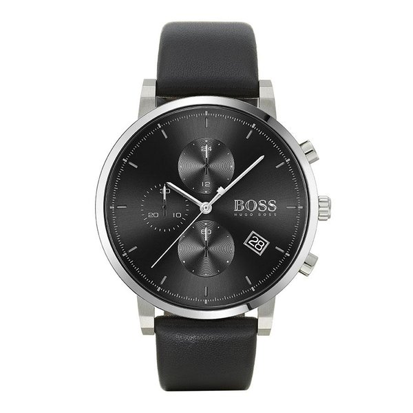 Boss Integrity fekete bőrszíjas férfi óra 1513777