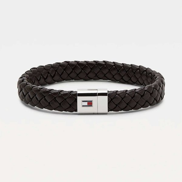 Tommy Hilfiger Barna fonott bőr férfi karkötő mágneskapoccsal 2790330