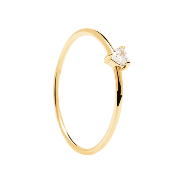 PD Paola White heart aranyozott ezüst gyűrű 