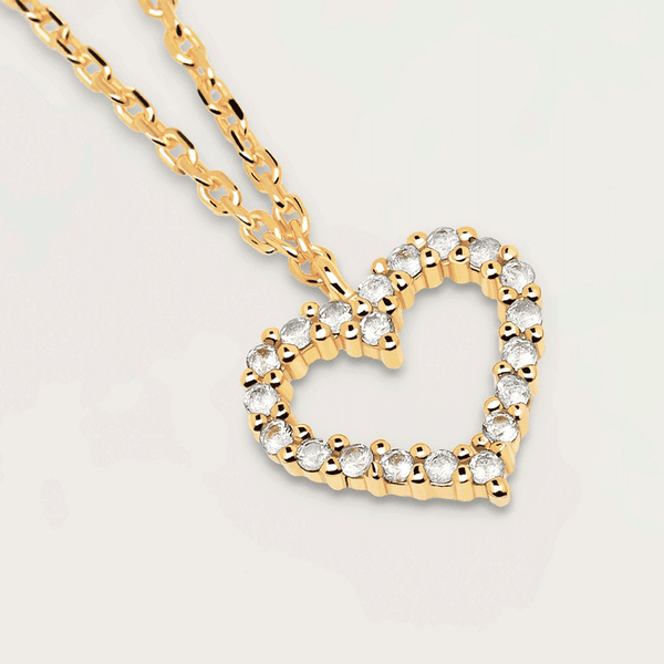 PD Paola White heart aranyozott ezüst nyaklánc CO01-220-U