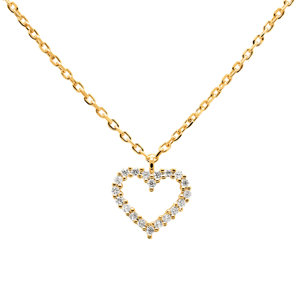 PD Paola White heart aranyozott ezüst nyaklánc CO01-220-U