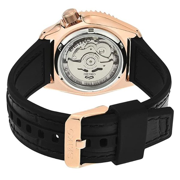 Seiko 5 Sports fekete számlapos rozé férfi karóra SRPD76K1