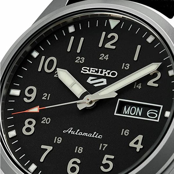 Seiko 5 Sports nato szíjas fekete számlapos férfi óra SRPG37K1