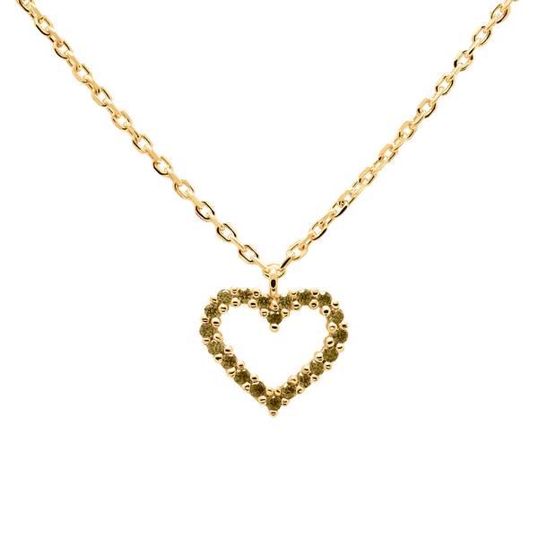 PD Paola Olive heart aranyozott ezüst nyaklánc CO01-223-U