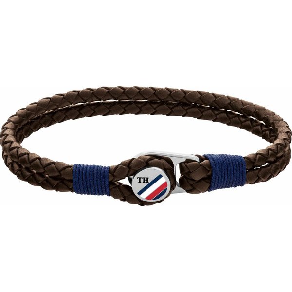 Tommy Hilfiger Dupla soros barna bőr férfi karkötő 2790196S