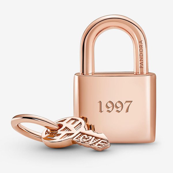 Pandora ékszer Lakat és kulcs rozé charm 780088C01 Pandora ékszer Lakat és kulcs rozé charm 780088C01