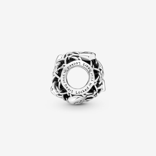 Pandora ékszer Áttört láncszemek lakattal ezüst charm 790071C00