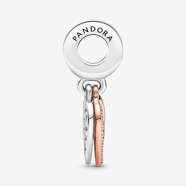 Pandora ékszer Összefonódott kéttónusú függő szív charm 781062C01