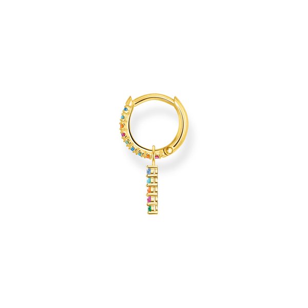Thomas Sabo Fél pár aranyozott karika fülbevaló köves dísszel CR703-488-7