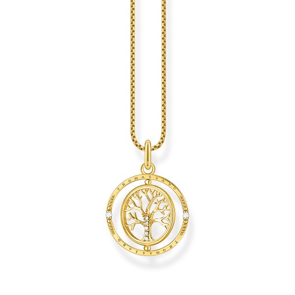 Thomas Sabo Aranyozott ezüst nyaklánc forgó életfa medállal KE2148-414-14-L45v