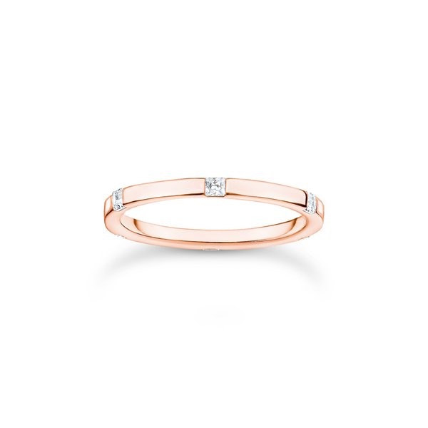 Thomas Sabo Rozé arannyal bevont ezüst gyűrű cirkóniával 