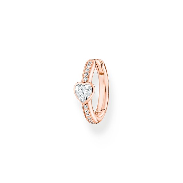 Thomas Sabo Fél pár rozé arannyal bevont karika fülbevaló cirkónia szívvel CR692-416-14
