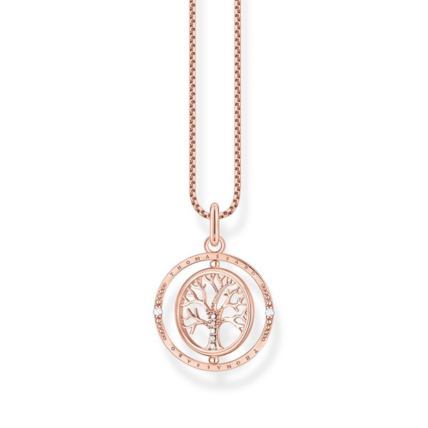 Thomas Sabo Rozé arannyal bevont ezüst nyaklánc forgó életfa medállal KE2148-416-14-L45v