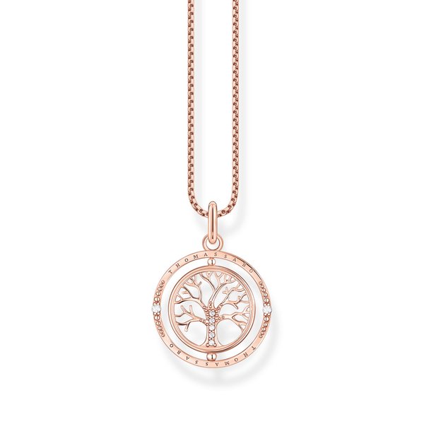 Thomas Sabo Rozé arannyal bevont ezüst nyaklánc forgó életfa medállal KE2148-416-14-L45v
