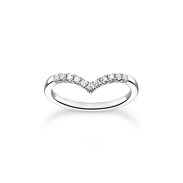 Thomas Sabo V formájú ezüst gyűrű cirkóniával 