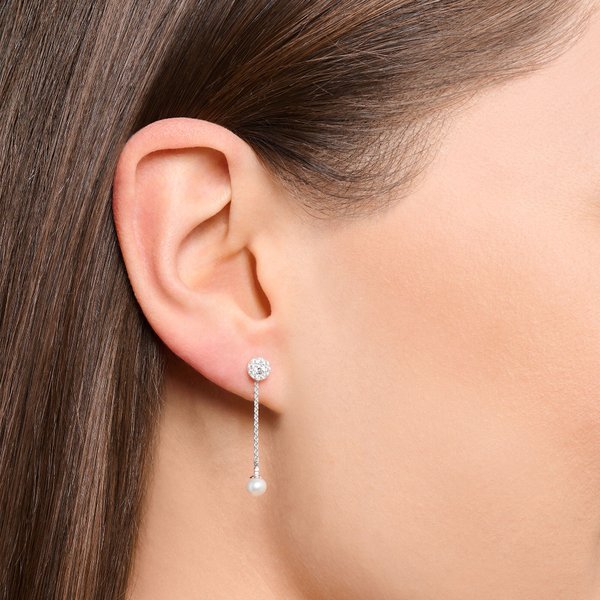 Thomas Sabo Fél pár függő ezüst fülbevaló tenyésztett gyönggyel H2238-167-14