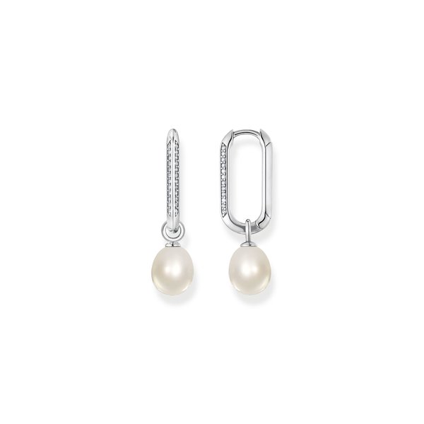 Thomas Sabo Ovális ezüst fülbevaló tenyésztett gyönggyel cirkóniával CR689-643-14