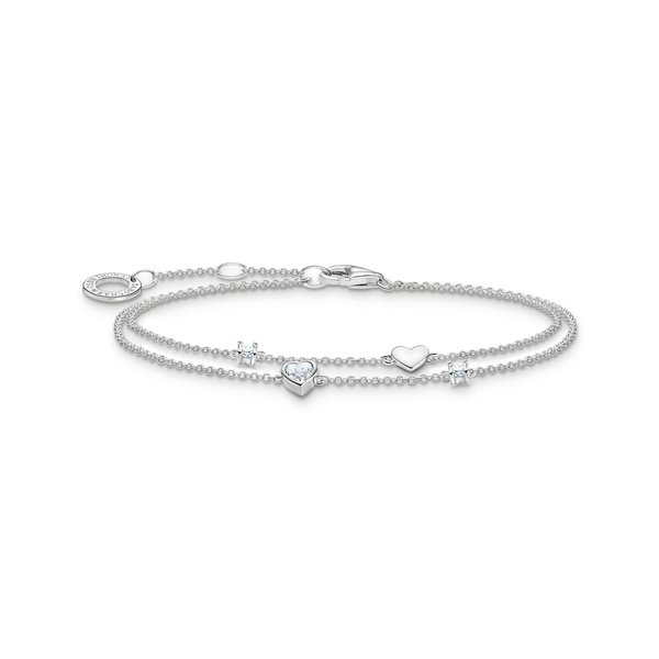 Thomas Sabo Ezüst karkötő cirkónia szív medállal A2057-051-14-L19v