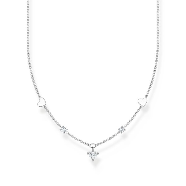 Thomas Sabo Ezüst nyaklánc cirkónia és ezüst szivekkel KE2154-051-14-L42v