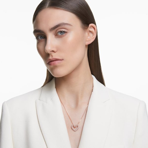 Swarovski Una rozé színű nyaklánc kristályokkal 5628657