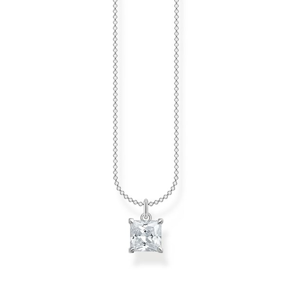 Thomas Sabo Ezüst nyaklánc négyzet alakú cirkónia medállal KE2156-051-14-L45v