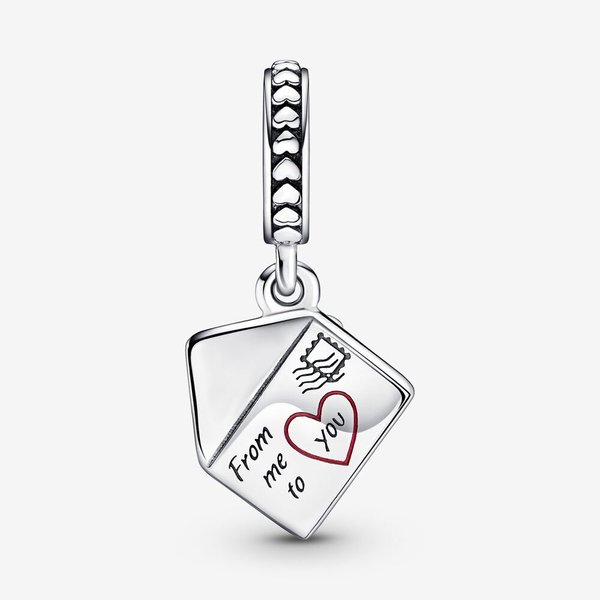 Pandora ékszer Árvácskák borítékban függő ezüst charm 790787C01