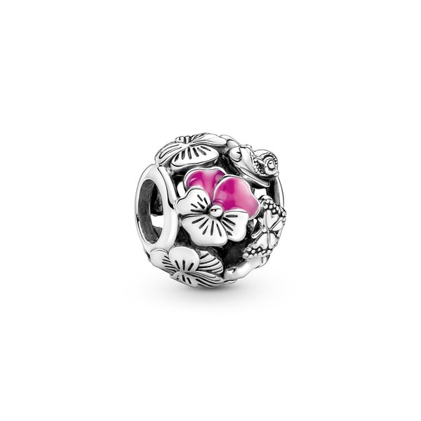Pandora ékszer Áttört árvácska ezüst charm 790759C01