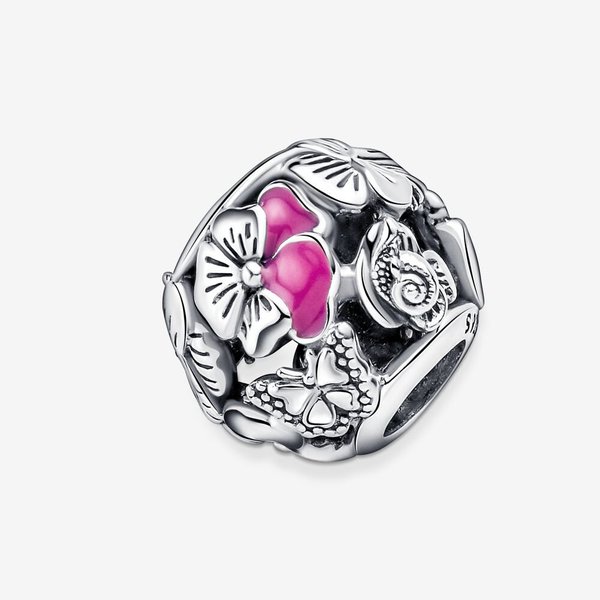 Pandora ékszer Áttört árvácska ezüst charm 790759C01
