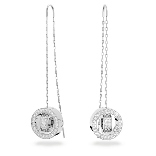 Swarovski Hollow ezüst színű függő fülbevaló kristályokkal 5636435