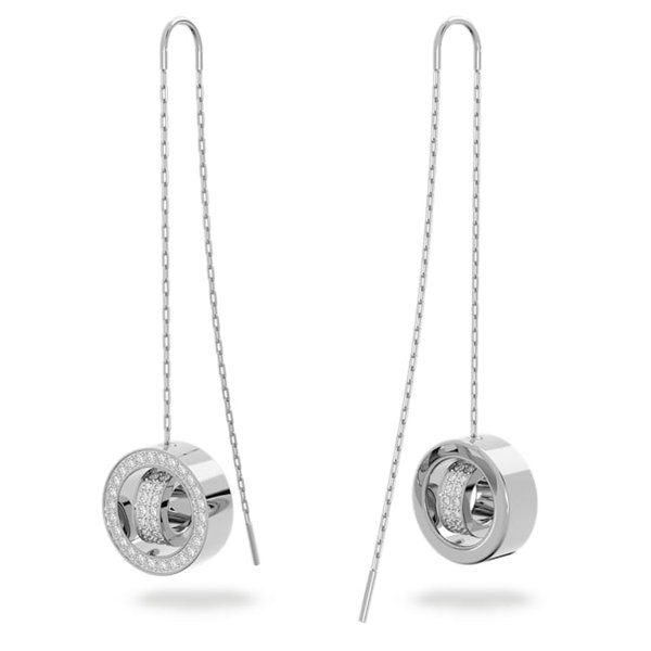 Swarovski Hollow ezüst színű függő fülbevaló kristályokkal 5636435