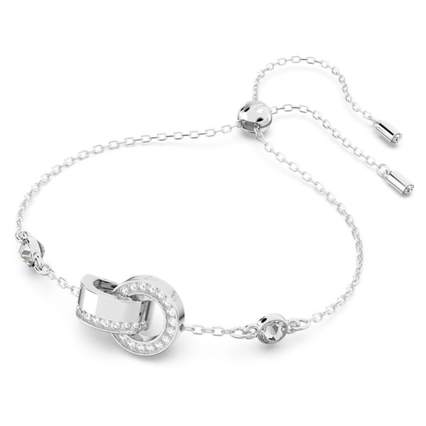 Swarovski Hollow ezüst színű állítható karkötő kristályokkal 5636499