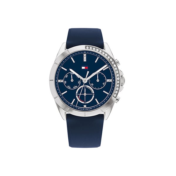 Tommy Hilfiger Kennedy sötétkék szilikonszíjas női karóra 1782389