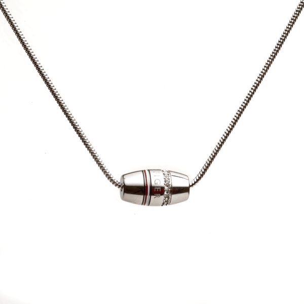 Tommy Hilfiger Ezüst színű nyaklánc köves medállal és hilfiger logóval 2780616