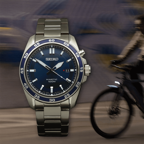 Seiko Kinetic kék számlapos férfi óra SKA783P1