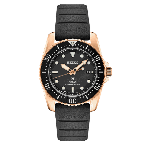 Seiko Prospex solar búvár fekete szilikonszíjas óra  SNE586P1